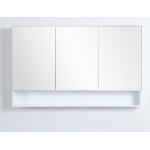 1200 PVC Fremantle Matte White Mirror Cabinet With Undershelf